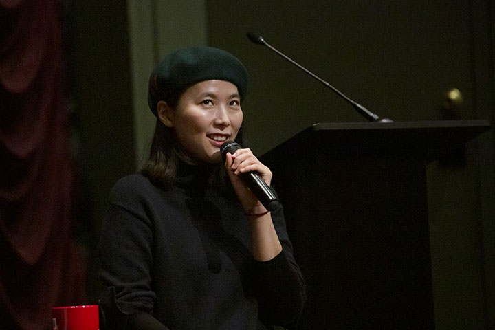 Bora Kim onstage at IU Cinema