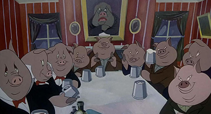 Still image from Animal Farm.