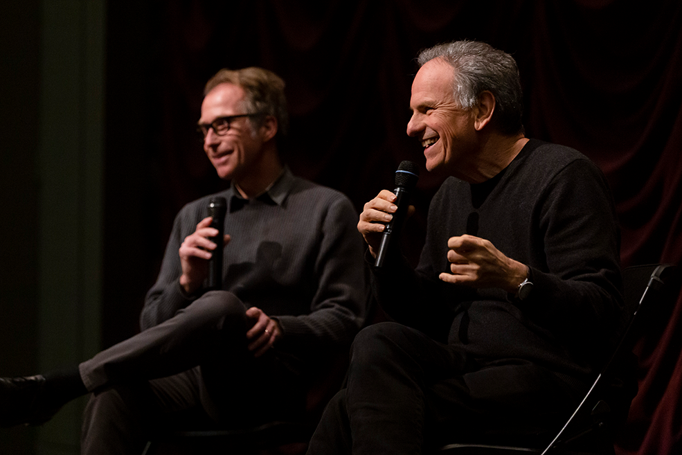 Avi Nesher and Founding Director Jon Vickers onstage at IU Cinema
