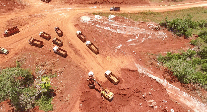 Ariel image of a excavation site from the film Fly Me to the Moon.