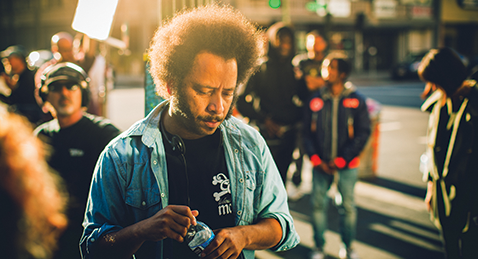 Still image from Boots Riley.