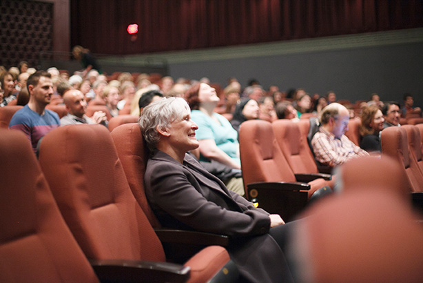 Glenn Close sits in IU Cinema awaiting an event