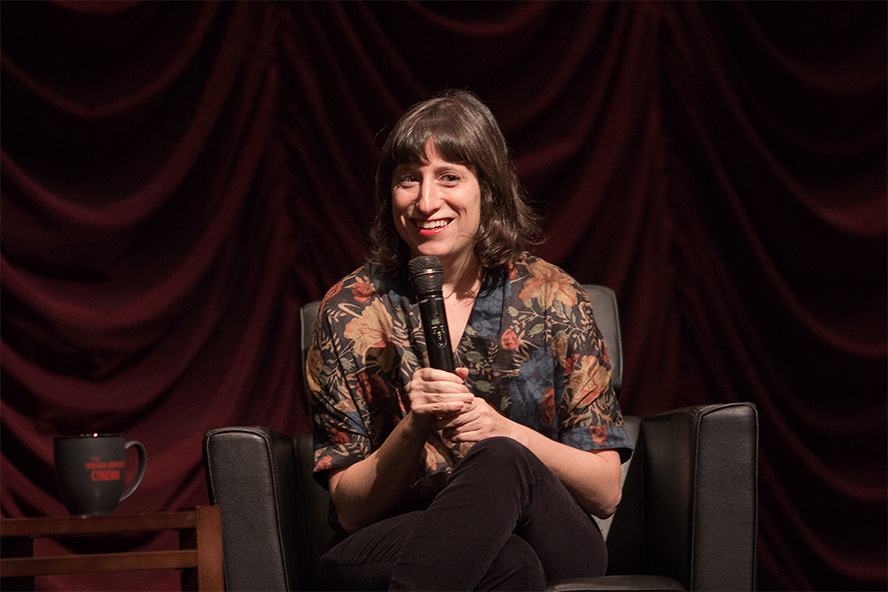 Eliza Hittman onstage at IU Cinema