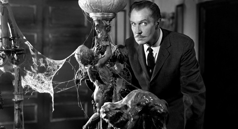 a man looks menacing from the film The House on Haunted Hill.