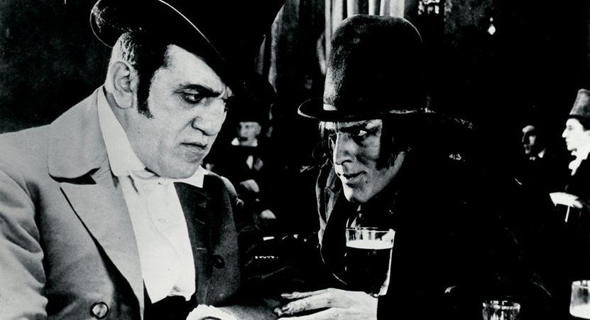 two men look at each other from the film Dr. Jekyll and Mr. Hyde