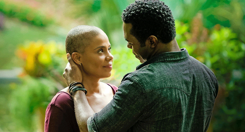 a man and women embrace from the film Nappily Ever After