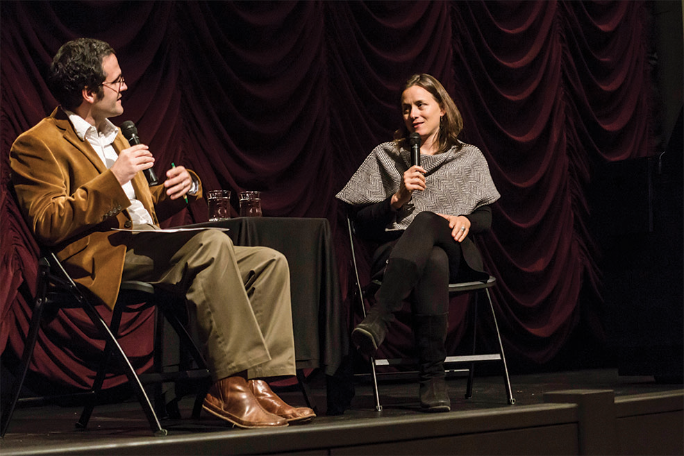 Natalia Almada in conversation with Associate Professor Jonathan Risner onstage at IU Cinema.